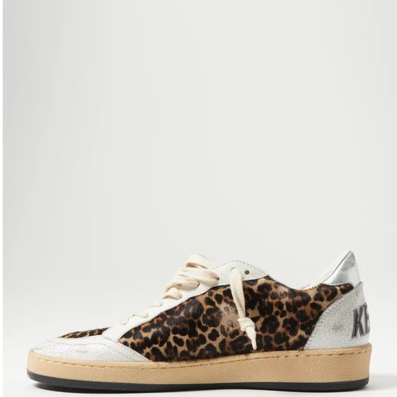Golden Goose Leopard Print Sneakers with Silver and White Accents - Picture 4 of 15